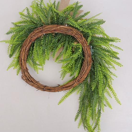 Artificial Hydrangea Wreath for Front Door 16 Inch Lifelike Floral Wreath with Burlap Bow for Door Wall Wedding Party Home Farmhouse Decoration