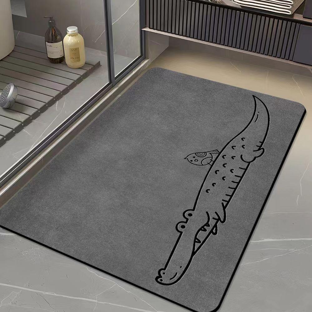 Cute Line Animal Bath Mat Non-Slip Super Water Absorbent Quick Dry Shower Entrance Rug ENJOY TODAY Quote Bathroom Doormat 40cm x 60cm