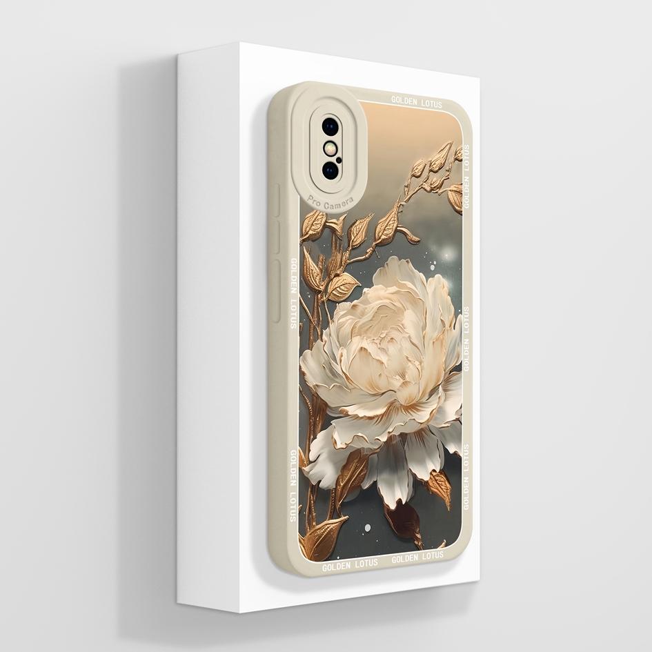 Pro Apple iPhone X XR XS SE 6 7 8 11 12 Pro Max Plus Mini Pouzdro na telefon Luxusní Vzor Květů Měkký Tekutý Silikon Protiskluzový Ochranný Pro iPhone Kryt