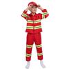 Kids Fireman Costume Set Girls Boys Firefighter Cosplay Fancy Dress Up Thick Jacket Coat With Pants Hat Set