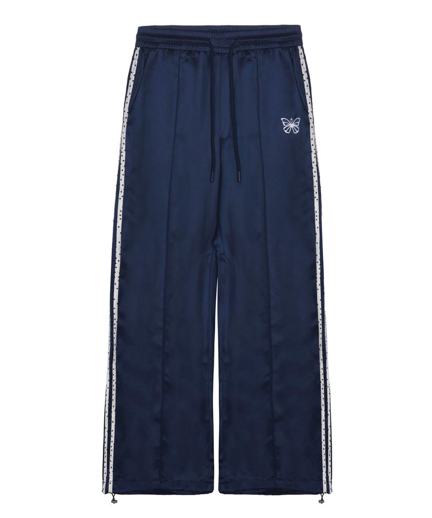 Nigaennikol Dot Double Line Satin Pants_Navy
