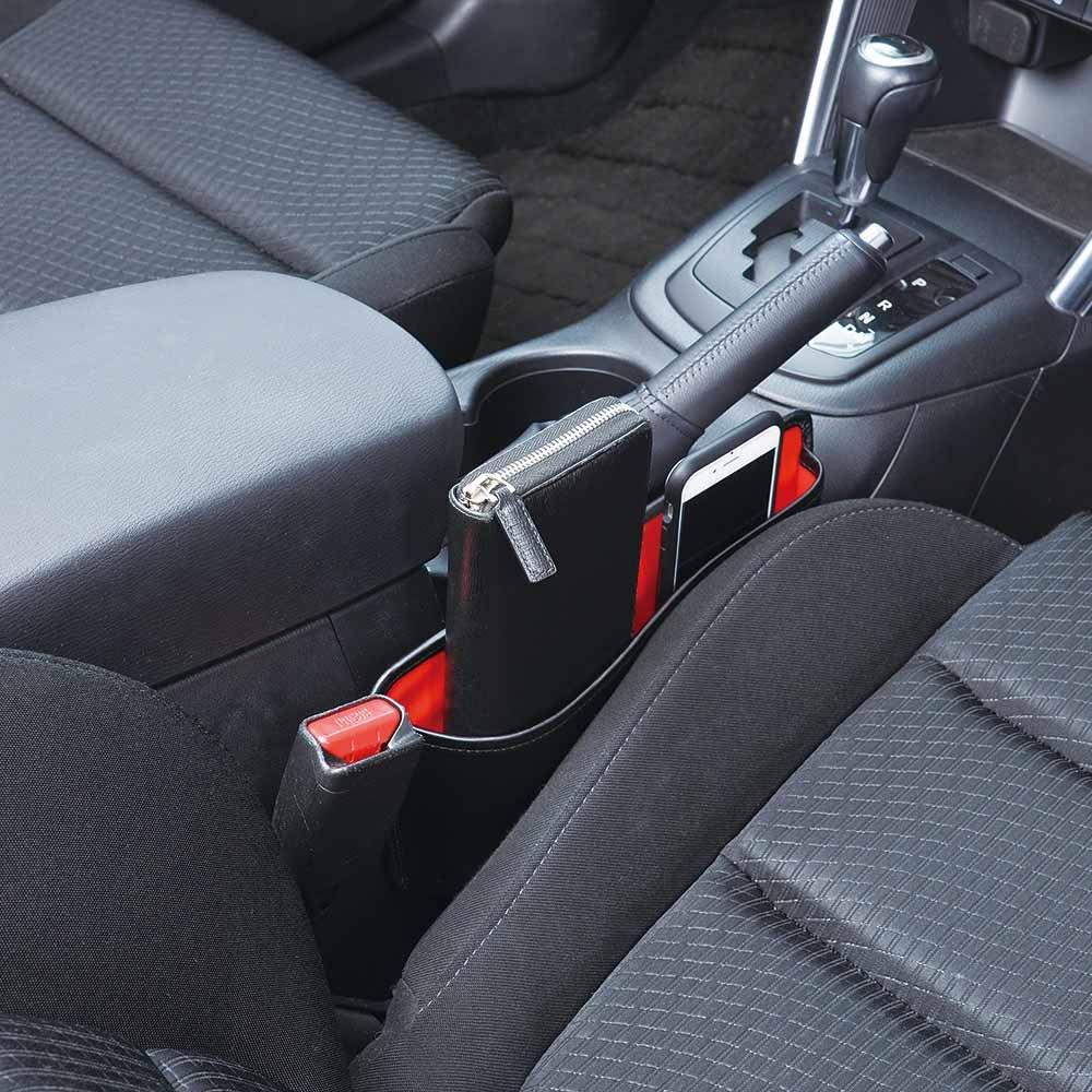 SEIWA Car Storage Seat Side Black x Red Accessories, Pocket, W950,