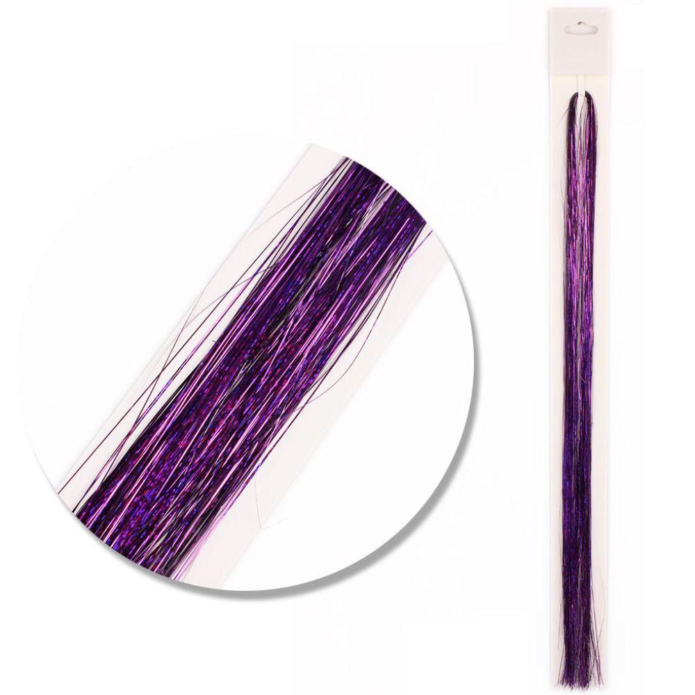 

Головной убор Длинный прямой блестящий хвостик Блестящие блестящие волосы Мишура Радуга Шелковые волосы для наращивания B