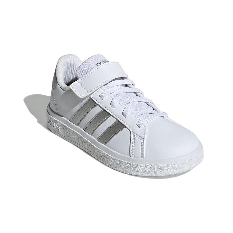 Adidas Grand Court 2.0 Little Kid 'White Matte Silver' GW6516
