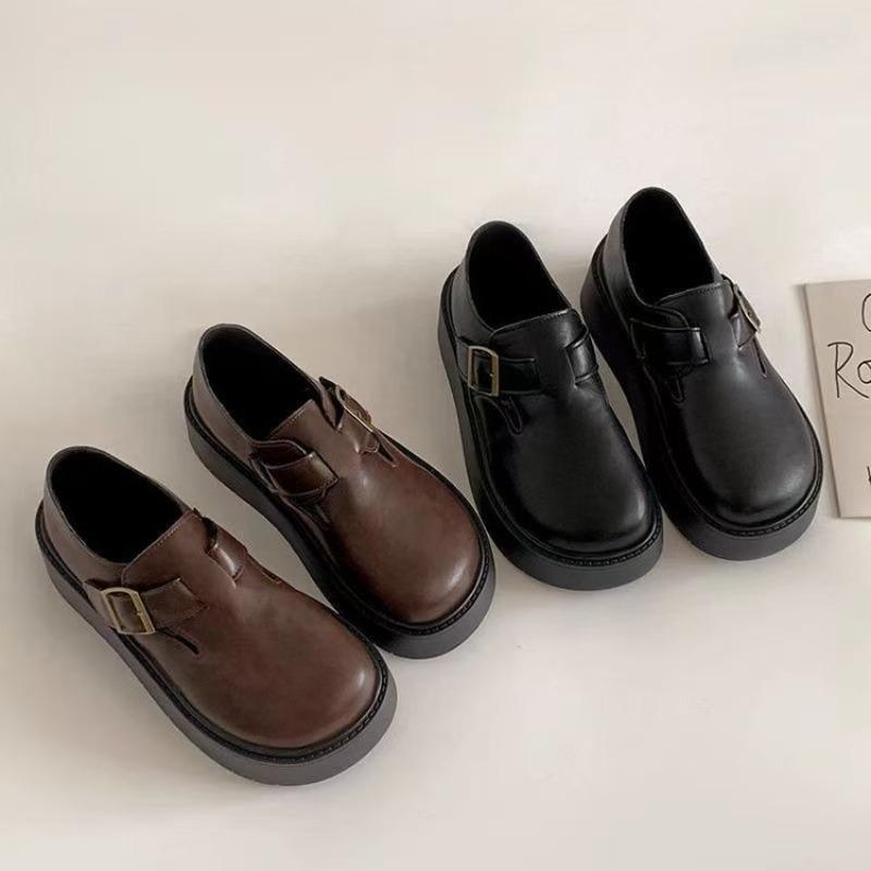 Fashion commuter platform small leather shoes women's new autumn versatile skirt height-increasing Mary Jane shoes