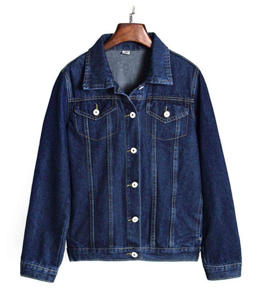 of Denim Stylish Everyday Going Long Denim L (Song Song) Women's Jacket, Outerwear, Top, Body-Concealing, Slimming, Casual, Adult, Commuting, School,