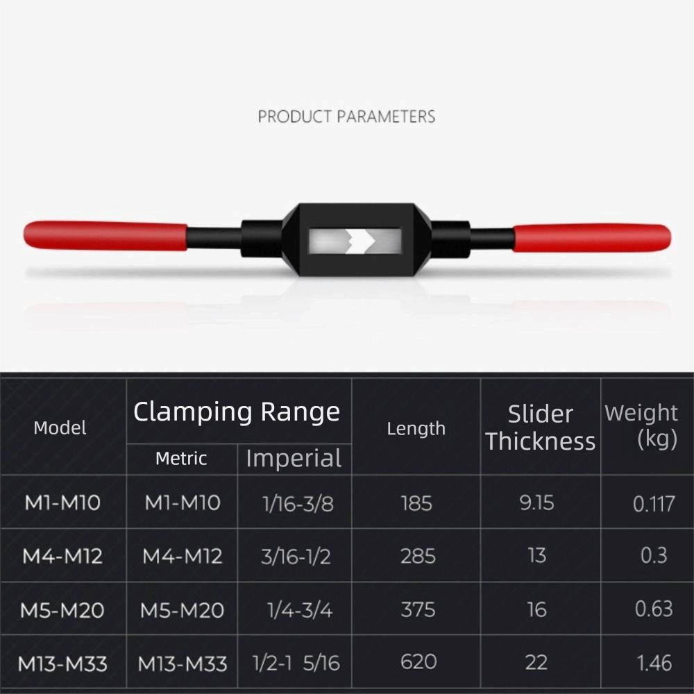 Carbon Steel Tap Handle Tool M1-M10 Tap Reamer Tool Professional Tap Wrench  Thread Cutting