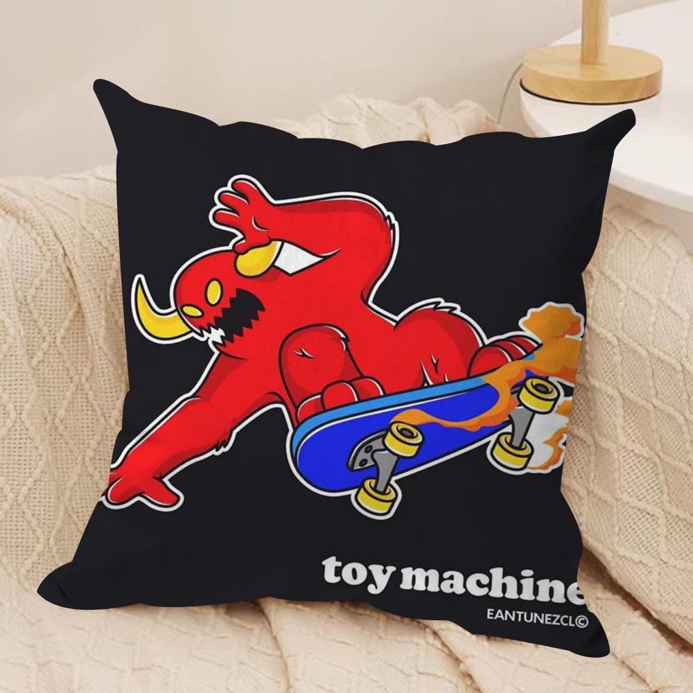 T-Toy M-MachineS S-SkateS Cushion Cover Silky Short Plush Double-Sided Printed Pillow Case for Sofa All Seasons Home Decor Gift