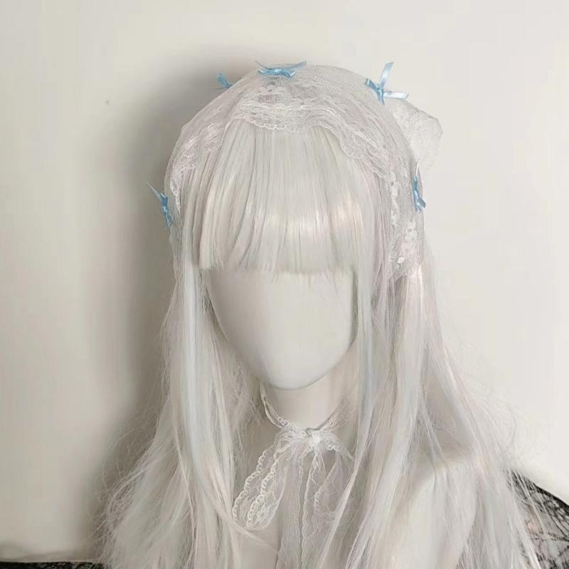 Maid Hair Band Lovely Ruffle Lace Rabbits Ear Headpiece Trendy Hair Accessories For Cosplay And Fashionable Outfits