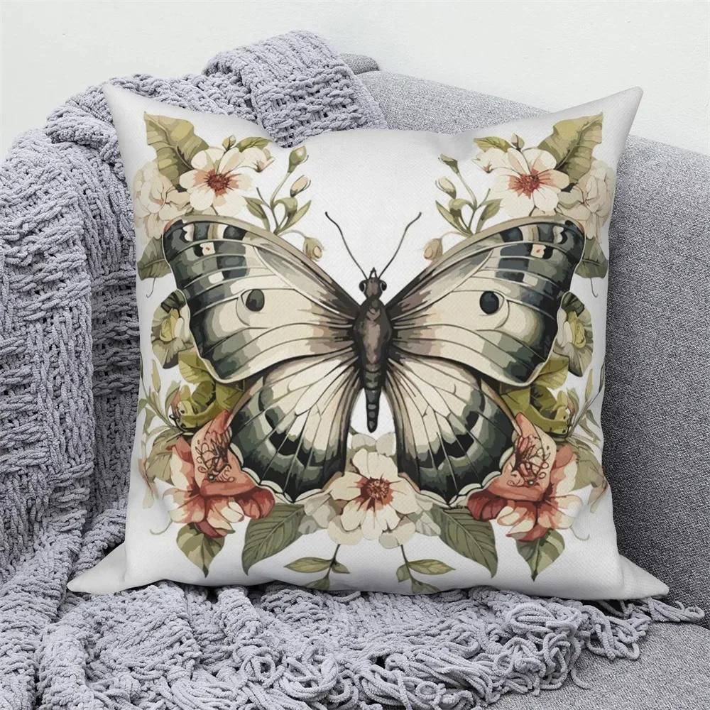 Home Decoration Cushion Cover Butterfly Flower Pillow Cover Sofa Car Decoration Pillow Cover