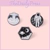 Unique Cartoon Spacecraft Astronaut Brooch Creative Alloy Pin For Stylish Accessories