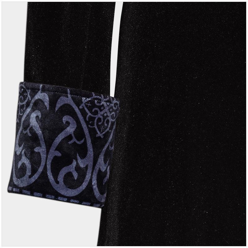 Men's Medieval Retro Christmas Tuxedo Coat - Mid-Length Punk Style