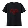 Cyber Sigilism Style Gothic Tatto T Shirt With Red Flame Like Print Vintage Streetwear Stretched Stylish
