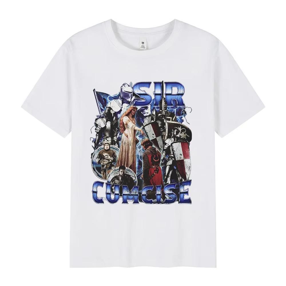 Sir Cumcise Funny Meme Graphic T Shirts Men Women Fashion Vintage Tshirt Cotton Casual Oversized Short Sleeve Tshirt Streetwear