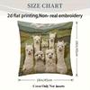 2d flat printing, super soft short plush pillowcase, double  alpaca farm has the feel, Non-real embroidery, suitable for sofa, living room