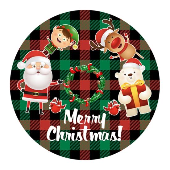 Christmas Tree Skirt Vibrant Color Easy Installation Snowflake Elk Print Round Large Christmas Tree Mat Decor