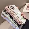 Cartoon Cute Bear Plating Phone Case for iPhone 11 13 15 Samsung Galaxy A52 Xiaomi Redmi 12C Note 10 Pro Oneplus Soft Smartphone Cover Cases