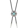 Poirot tie vintage sweater chain metal petal feather turquoise personality necklace bolo tie adjustable necklace