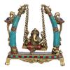 Lord Ganesha Idol For Gift Ganpati Bappa Jhoola Statue, Multicolor - 10 Inch
