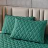 2pcs Nordic Style Quilted Pillow Case Breathable Solid Color Waterproof Pillowcase Anti-Bacterial Jacquard Pattern