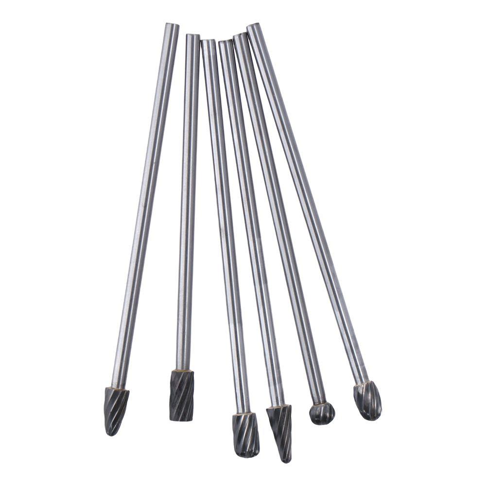 

6pcs Hard Alloy Rotary Bit Set 10mm Cutting Diameter Grinding Blade Wood Carving Rotary File