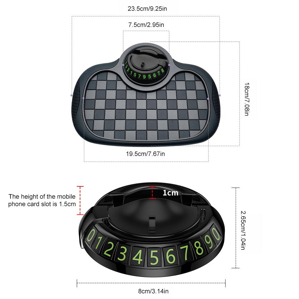 3 in 1 Dashboard Anti Slip Mat with Phone Mount 360-Degree Rotation Car Phone Holder Non-Slip Adhesive Mat w/Mobile Phone Number