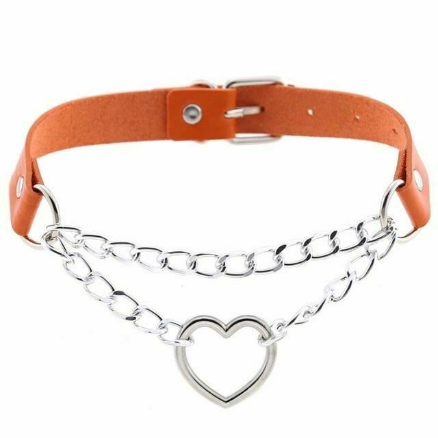 Day Collar Heart Pendant Choker Silver Chain Necklace Collars & Leashes