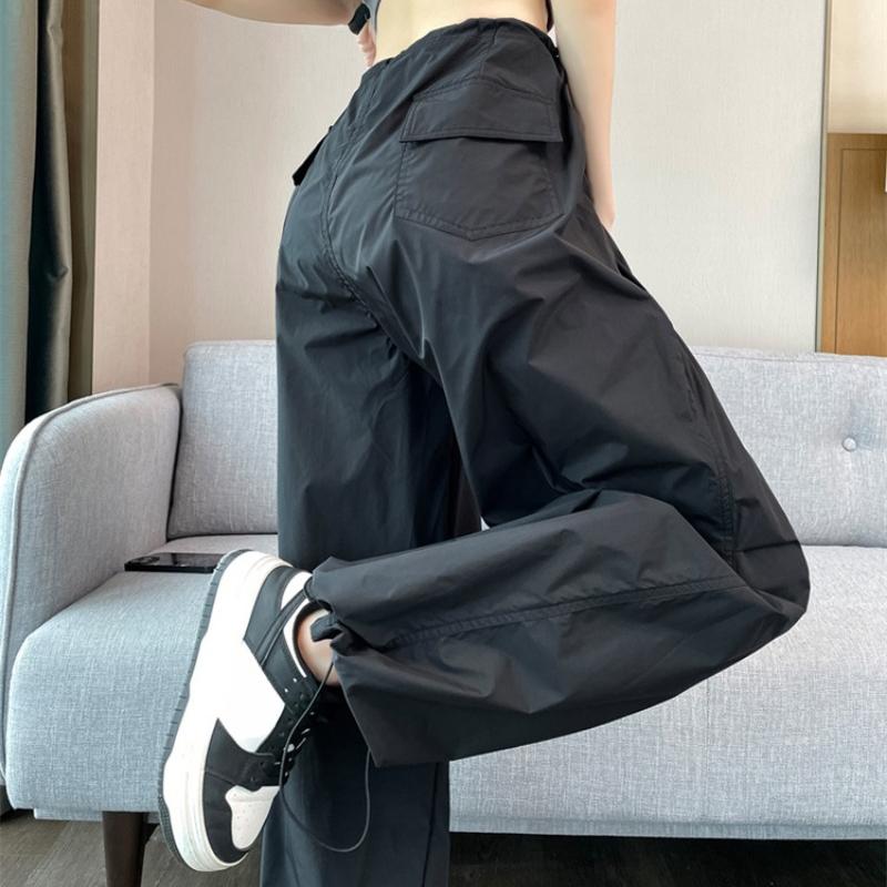 Pantaloni Casual Largi Solizi la Modă Femei Streetwear Subțiri cu Talie Înaltă Pantaloni cu Picior Larg Doamnă de Birou Drepți Harlan Pantaloni Sport Femei 24273