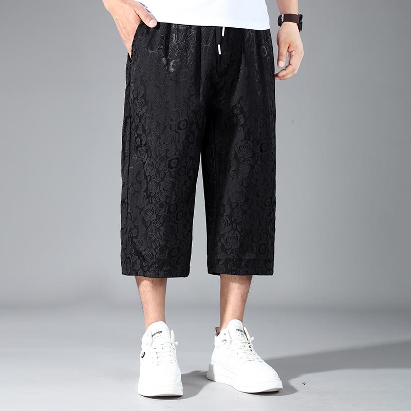 Plus Size 4XL-10XL Oversize Calf-length Pants for Men Summer Fashion Streetwear Elastic Waist Short Pants
