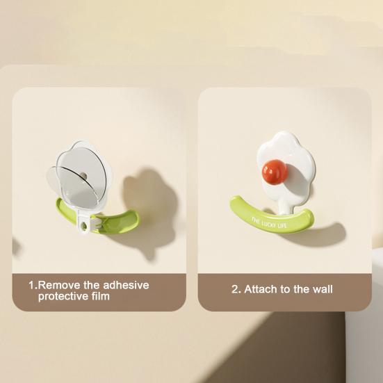 Blumenwandhaken Bohrlos Selbstklebend Robust Multifunktional Zuhause Büro Badezimmer Kleidung Hut Schal Handtuch Tasche Schlüssel Regenschirm Tasche Kleiderbügel