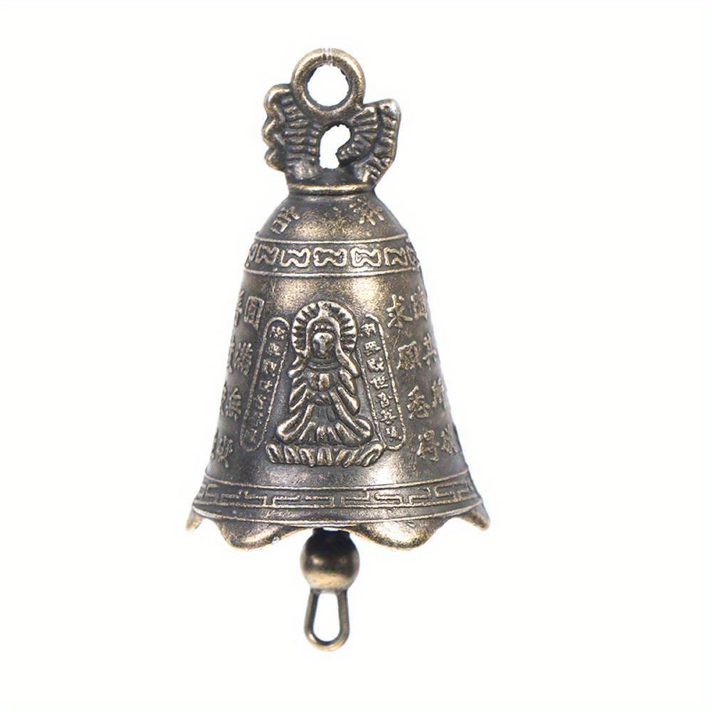 5Pcs Retro Antique Bell Mini Sculpture Pray Buddha Bell Shui Feng Bell Pendant for Home Table Decoration