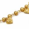 4mm Width Heart Charm Hand Chain Elegant Multi Bead Cuban Chain Gold Pendant Bracelets  Daily