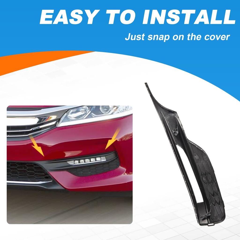 Fog Light Grill Cover Frame Lamp Shade Under Front Bumper For Honda Accord Sedan 4 Door 2016 2017 71112-T2F-A61 71102-T2F-A61