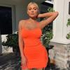 Spring and summer women's tight dress, hip skirt, sexy suspender skirt, outdoor beach dress.