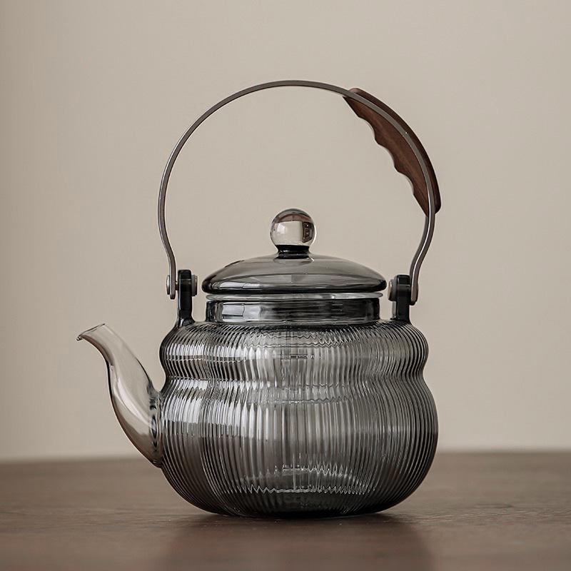 Glass Tea Kettle & Brewing Set for Induction Cooker: White Pot for Boiling, Steaming & Health-Preserving Tea at Home