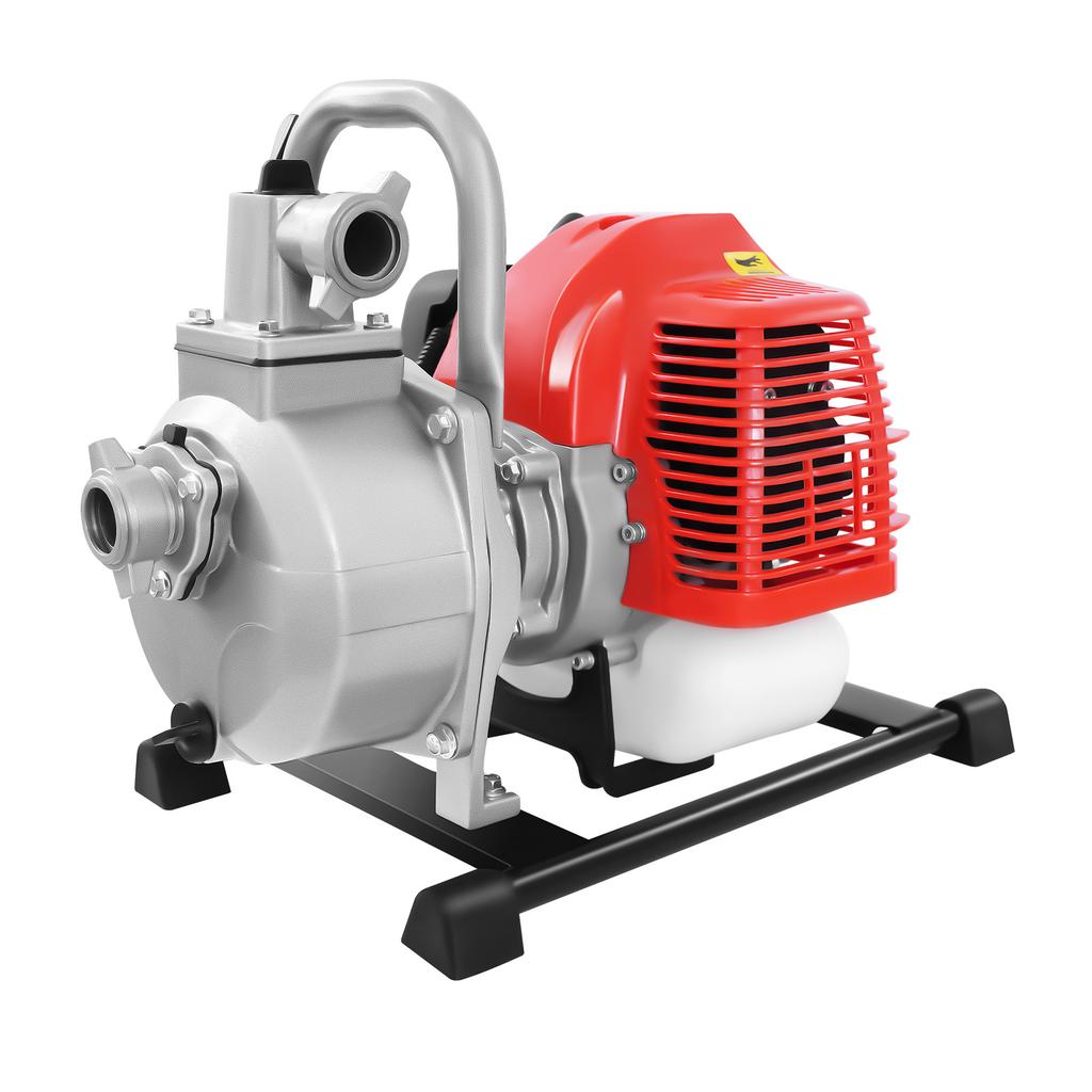 2-Stroke Portable Water Pump, 43cc Gasoline Engine Water Transfer Pump, 1.7HP  Manual Start Portable Pump for Farm Irrigation