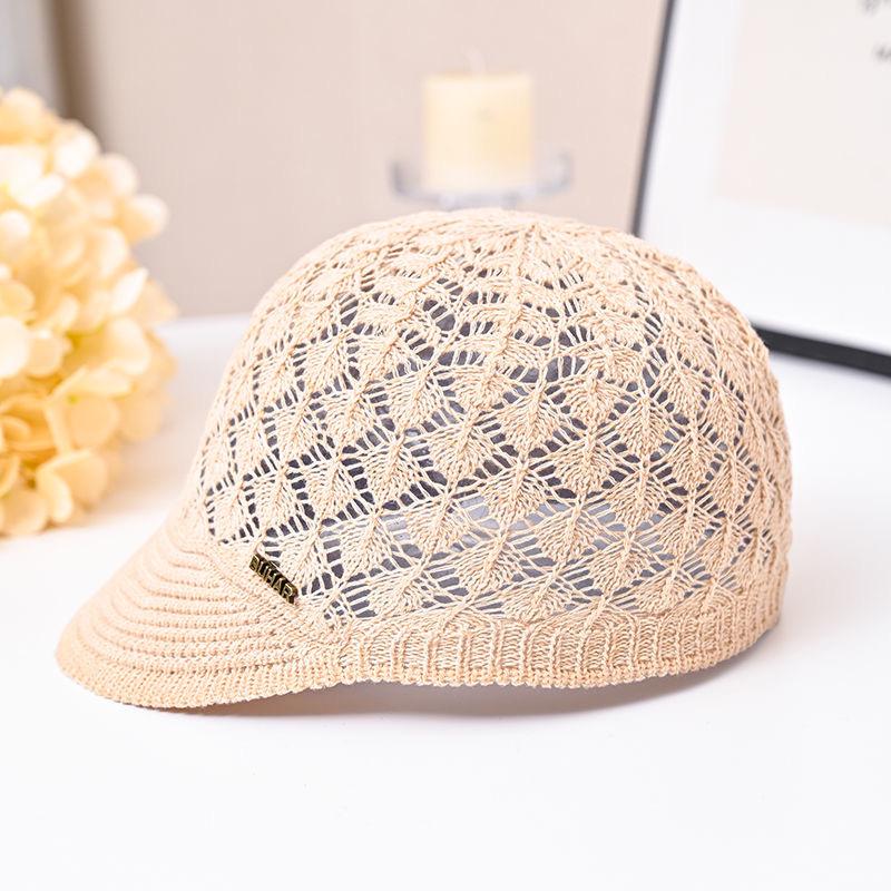 Breathable Women's Summer Equestrian Hat - Foldable, Stylish Sun Cap with Knitted Duckbill Design
