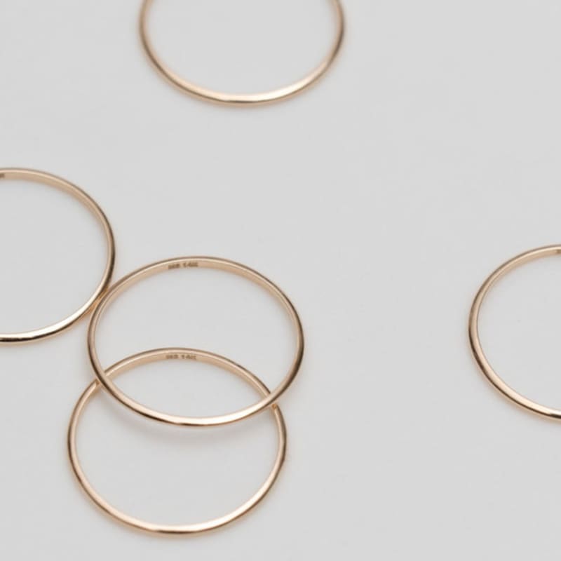 Youngglow 14k Layerd Slender Ring