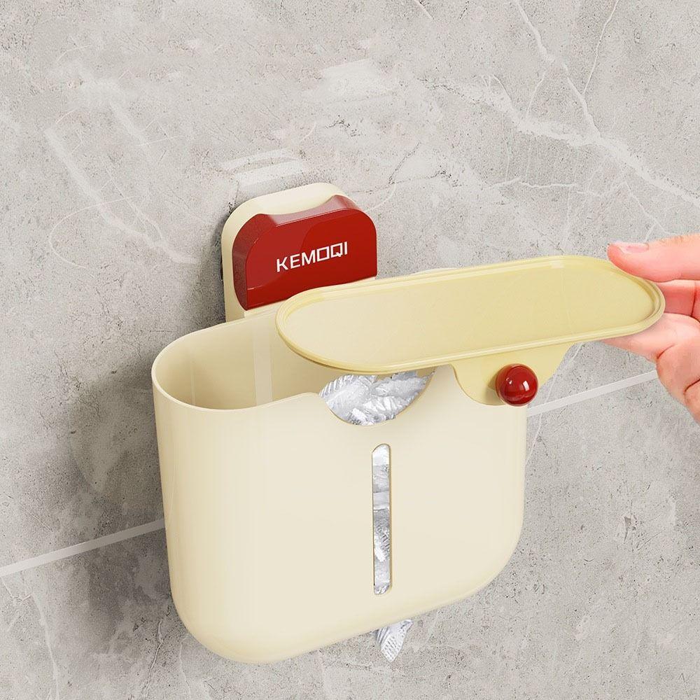 Transparent Suction Cup Cling Film Organizer Large Capacity Food Cover Storage Box  Kitchen