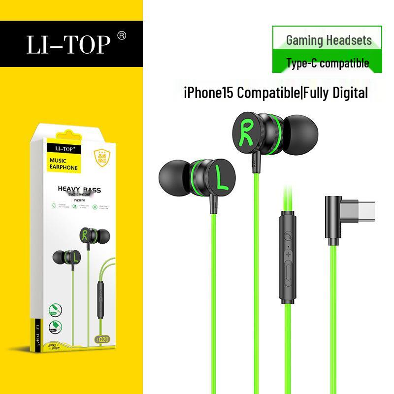 Metal Magnetic Gaming Earphones, Wired In-Ear with Type-C Angled Plug for Precise Sound Localization
