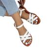 2025 Foreign Trade European and American Models Large Size Flat Bottom One Word Cross Elastic Band Casual Large Size Beach Sandals Sandals