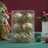 6Pcs Glitter Christmas Ball Ornaments Hanging Xmas Tree Decoration Balls  Holiday Home Decoration