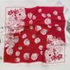 Xiaoxiangfeng rose flower printing silk scarf women's versatile summer imitation silk small square scarf light and simple foreign style scarf