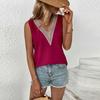 2023 Summer Contrast Stitching Women Tank Tops O Neck Sleeveless Shirt Women's Top Elegant Clothes Summer Loose Women's Vest