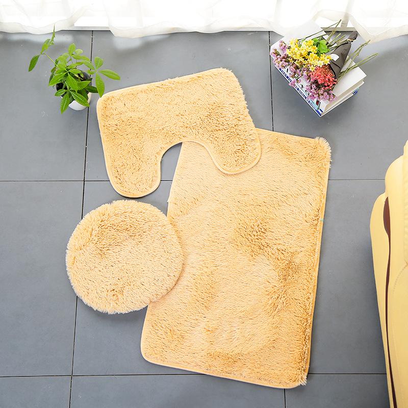 3pcs Bathroom Mat Set for Bathroom Silk Tie-Dye Toilet Soft Non Slip Rug Shower Carpets Toilet Lid Cover Floor Mats for Hallway