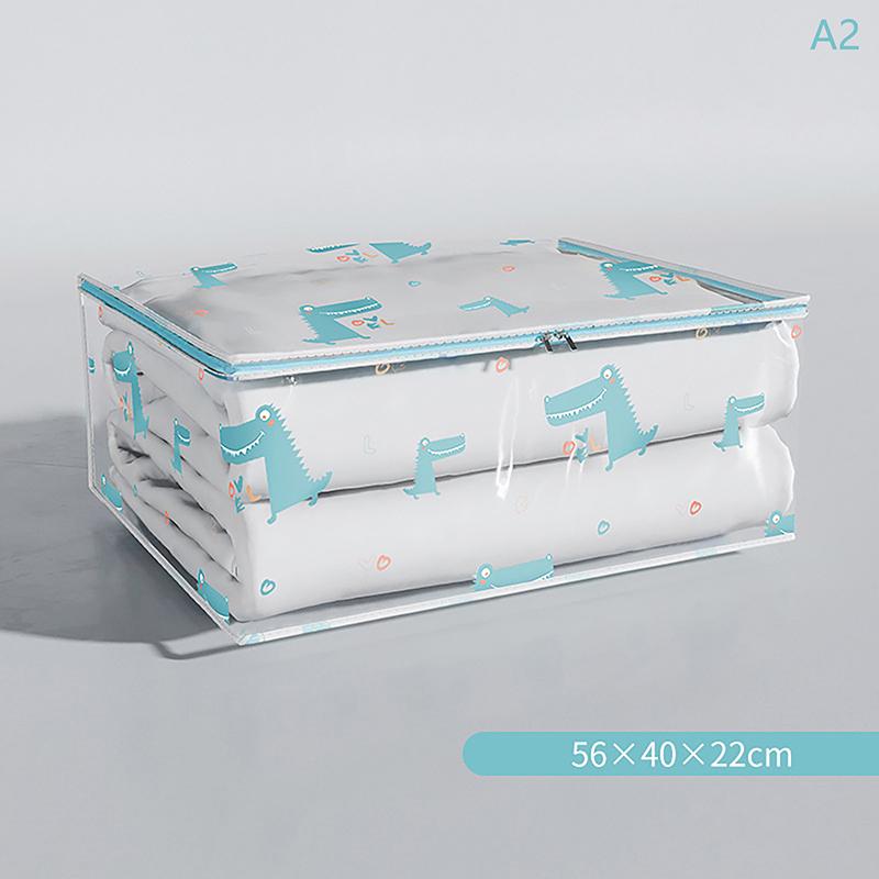 Quilt Storage Bag Large Capacity Three-Dimensional Dustproof Waterproof Clear Clothes Organizer Household Printed Quilt Bag