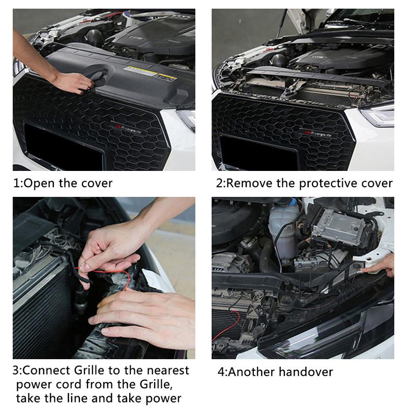 Car Front Cover Grille Lamp Emblem Decor Lightings LED Lights Exterior Accessories For VOLVO Rdesign S80L S60L V40 XC60 V60 XC90