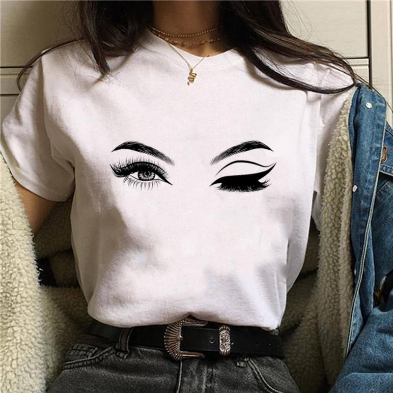 

Kpop Casual Cute Harajuku Face Eyes Graphic Women s T-Shirt Summer Blouse Loose 90S Short Sleeve Tees O-Neck Ladies White Tops S білий