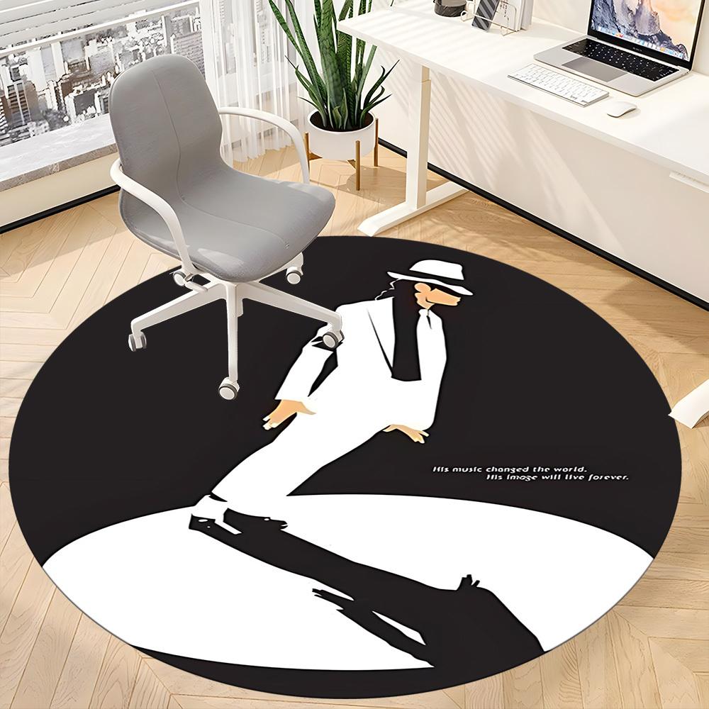 1PC Michael Joseph Jackson Office Round Area Rug, Indoor Mat Suitable For Office, Under Office Chairs Bedroom Living Room Home Decor, Room Deco110