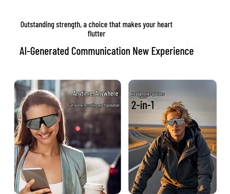 Smart Bluetooth Cycling Glasses with AI Voice Translation